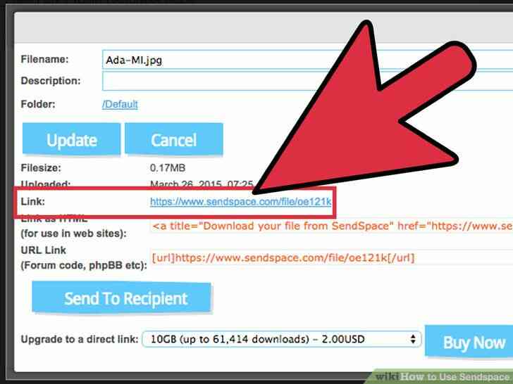 Image intitulée Utilisation Sendspace l